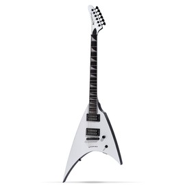 Leo Jaymz Electric Guitar,Swifter Series,Heavy Metal Guitar,24 Frets Rosewood Fingerboard,Mahogany Body,Maple Neck, Humbucker Pickups Powerful and Pure (White & Black V2)