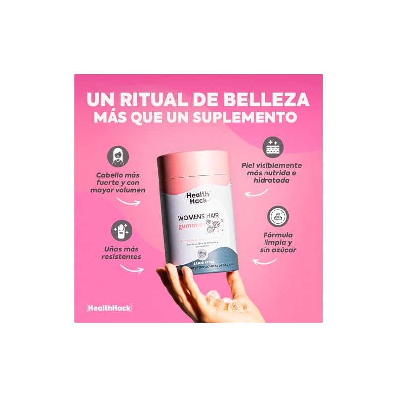 Colágeno Hidrolizado Msm Biotina Gomitas 180 Pzs Cabello Health Hack