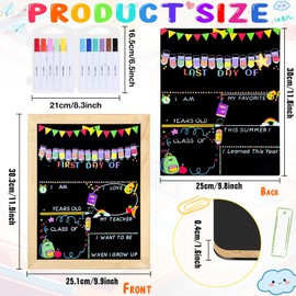 The First Day of Shcool Board Last Day of School Sign Reusable Chalkboard Back to School Supplies Board Girls & Boys Gifts (A)
