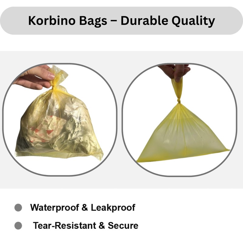 KORBINO Trash Bags 120 Pack - 6 Rolls Trash Bags