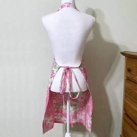 April Cornell Floral Pink Cooking Chef Cotton Apron