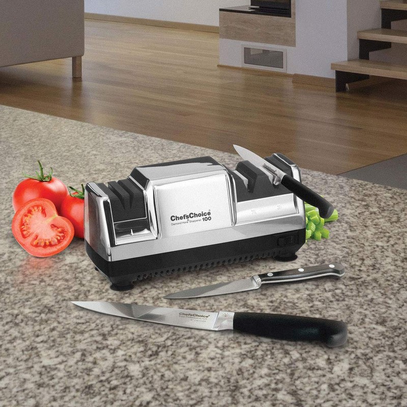 Hone Deluxe M100 Diamond Coated Stainless Steel Electric Knife Sharpener