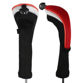 Andux Long Neck Golf Hybrid Club Head Covers with Dial No. Tag CTMT-02 2pcs Red
