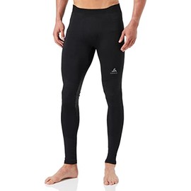 Odlo Herren PERFORMANCE WARM Baselayer Hose, Black - Odlo Concrete Grey, XXL