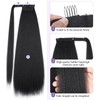 Yaki Straight Ponytail Extension, Wrap Around Ponytail Extension for Black