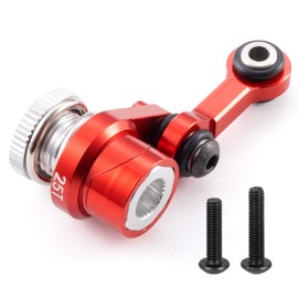 BRKRC Aluminum Fixed Link Steering with 25T Servo Arm for Tra-xxas Mini Maxx 2S 1/16 RC Car Upgrade Parts (Red)