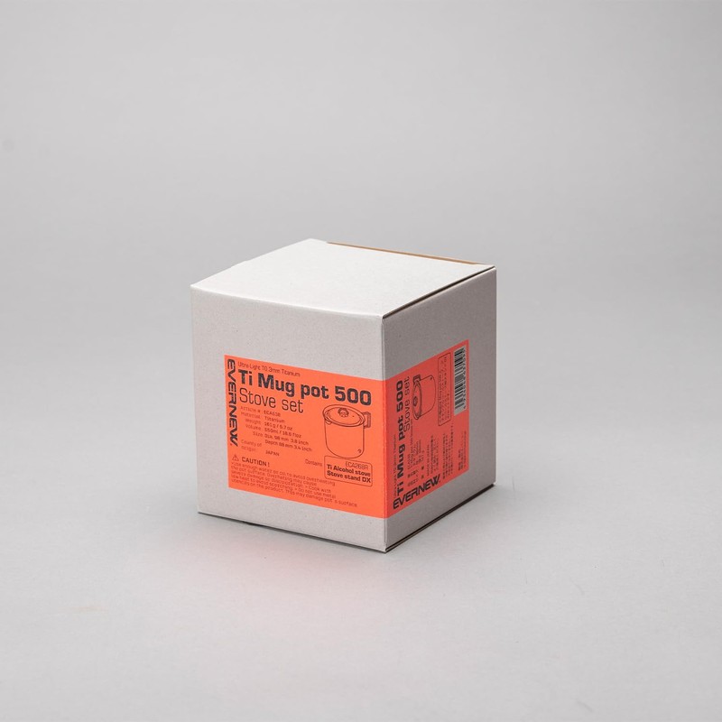 Evernew Titanium Lightweight Camping Mug Pot Stove Set, 500