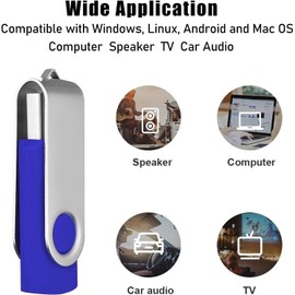 EASTBULL USB Stick 3 Pack 8GB Memory Stick USB 2.0 Memory Stick Flash Pen Drives Photo Fold Storage (Black/Blue/Red With Lanyard)