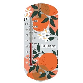La Crosse 204-1520G 8-inch Analog Capillary Window Thermometer with Oranges