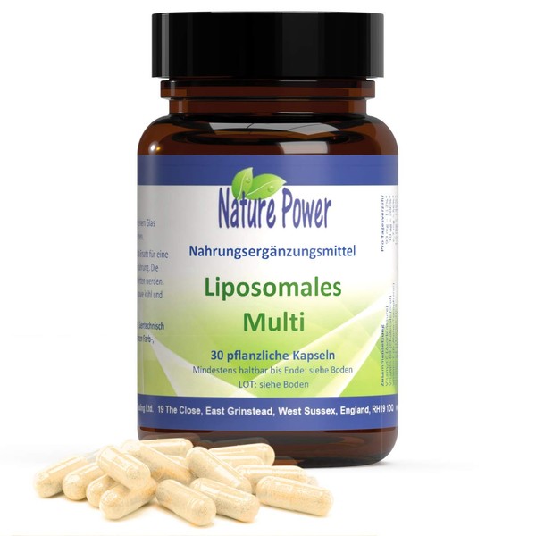 Liposomal Multi | Liposomal Powder in Capsules | Maximum Bioavailability | 30 Vegetable Capsules | Suitable for Vegetarians and GMO Free | by NATURE POWER