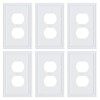 6-Pack Single Duplex Outlet Cover Plate, Decorative White Switch Plates