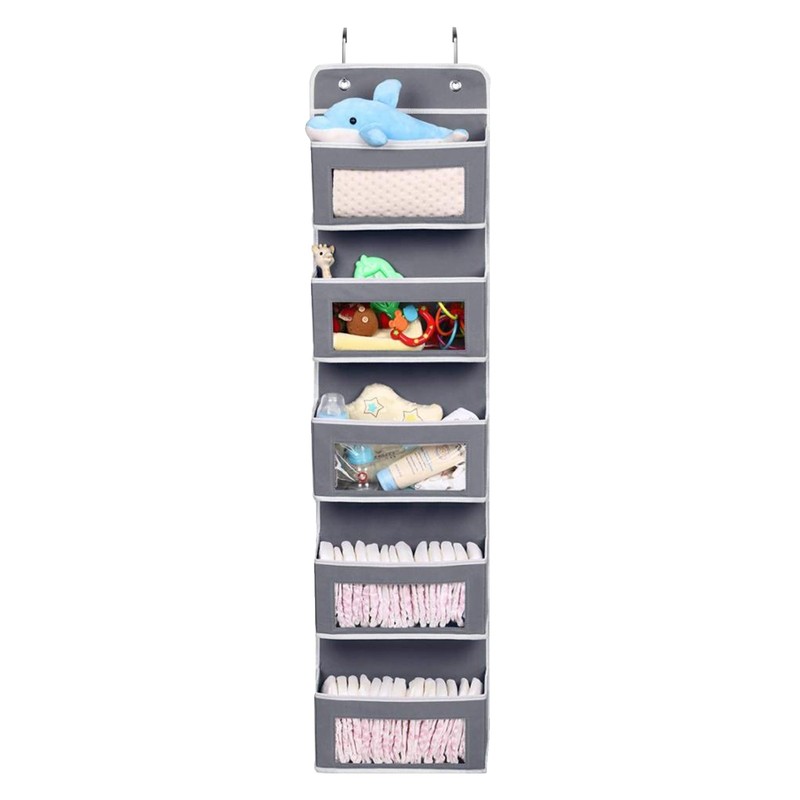 5-Shelf Over Door Organizer Wall Hanging Storage Bag with Clear