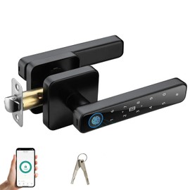 Smart Lock 4 in 1, Fingerprint Door Lock Set with Bluetooth Control, Keyless Entry Door Knob with APP/Code/Keys/Fingerprint, Electronic Keypad Lock Reversible Handle Brand: ACDOKE