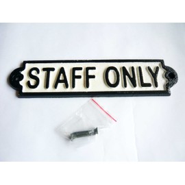 Dulton Dalton Iron Sign 'Staff Only' Model. 2430 ☆ American Design Door Sign ☆
