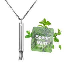 ASTOFLI Quit Smoking Breathing Necklace for Adults - Flavored Stress Breathing Necklace Stop Smoking for Women - Fidget Breathlink for Men Meditation Breathe Anxiety Whistle Necklaces Shift Breathlace