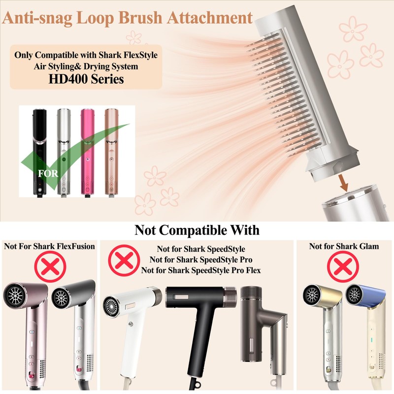 Chivixe Anti-snag Loop Brush Attachment for Shark FlexStyle HD400 Series,