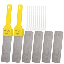 6 Stück Bimsstein Toilettenreiniger, Urinsteinentferner Extra Stark mit 2 Griffe Fugenbürste Handschuhe, Austauschbar Pumice Stone Toilet, Wc für Effektive Reinigung Bimsstein Reinigungsstein