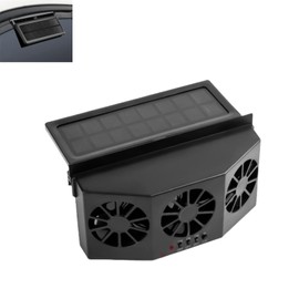 Supercap - Solar Powered Car Window Exhaust Fan | 3 Fan Car Solar Power Air Vent Radiator | Car Air Purifier For Vehicle Ventilation (black)