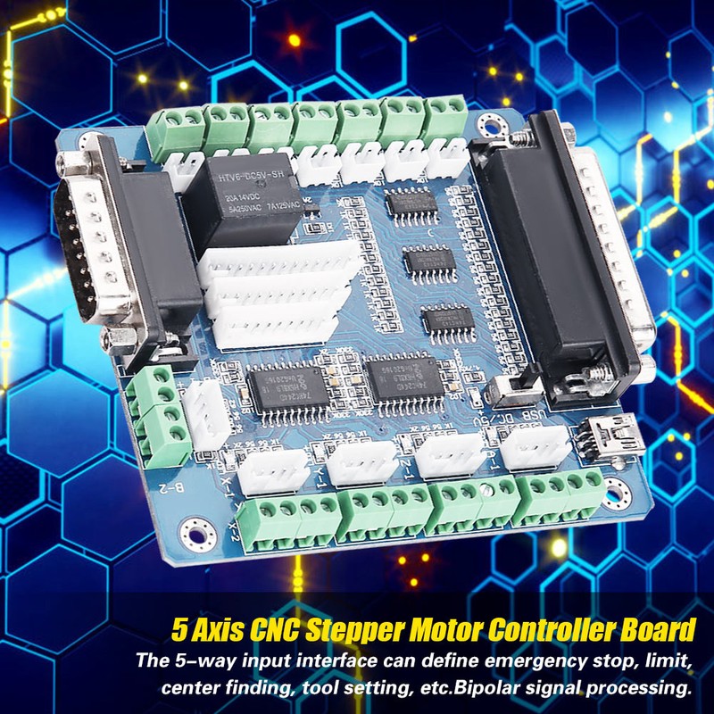 MACH3 Interface 5 Axis CNC Stepper Motor Driver Controller Breakout
