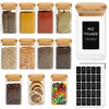 ComSaf 12Pcs Glass Spice Jars with Bamboo Lid, 8oz Airtight