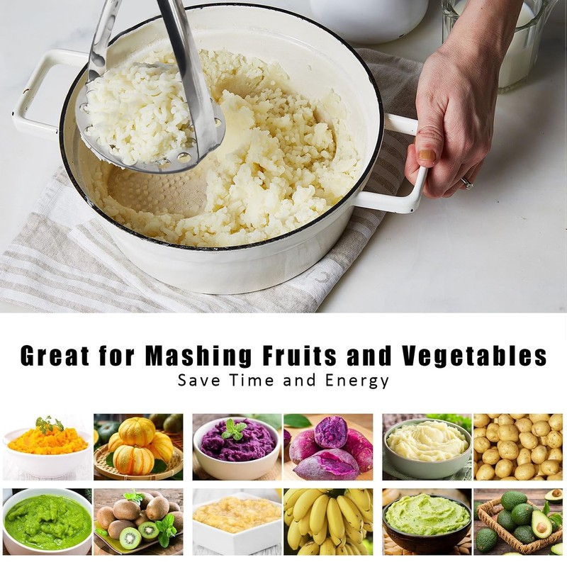 Potato Masher, Potato Masher Heavy, Non-Stick Potato Ricer, Stainless Steel