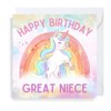 Second Ave Cute Pink Unicorn Great Niece Square Birthday Greeting