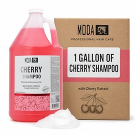 MODA - Champú hidratante para todo tipo de cabello, cereza, 128 oz, profesional - Limpia y acondiciona profundamente, fortalece, restaura y da brillo 