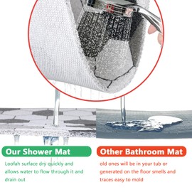 Walant Non-Slip Shower Mat, 60 x 60, Washable Shower Mat, Quick-Drying Bath Mat, Shower Mat, Non-Slip Mould Resistant, Massage Non-Slip Mat Shower for Wet Areas, Shower Tray