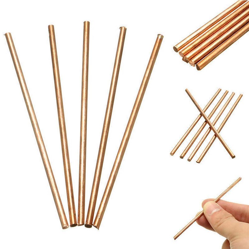 5Pcs 99.9% Pure Copper Cu Metal Rods Cylinder, Diameter 4mm,