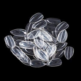 Nail Tips, Missct Teardrop False Nail Supplies Clear Nail Supplies 10 Sizes Solid Color Decoration Short Drip Nails Practice Pointed Sharp, Perfect for Pointed Nails Nail Art 500 Count Clear