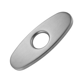 6 Inch Faucet Hole Cover Deck Plate, Sink Cover Deck Plate Faucet Escutcheon for 1 or 3 Hole Bathroom Vanity Faucet Mixer Tap Sink Faucet Hole, Stainless Steel Deck Plate (Brushed)