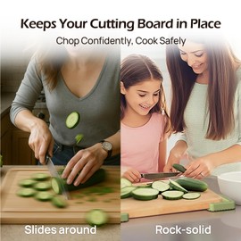 Keechee Silicone Non-Slip Feet for Cutting board, Preventing Cutting Injuries in the Kitchen Chopping Boards Feet for Kitchen Safe, Warm Gifts for Kitchen & Home Protector (Green)