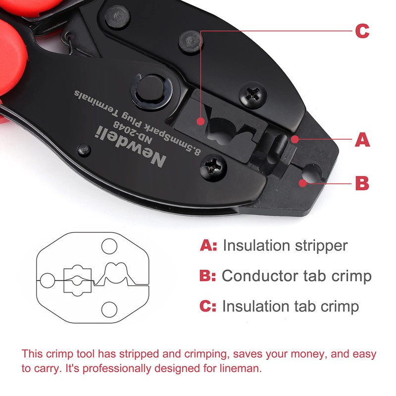Spark Plug Wire Crimper, Newdeli Crimping Pliers for Spark Plug