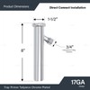 17GA Chrome Brass Trap Primer Tailpiece 1-1/2" x 8" Direct