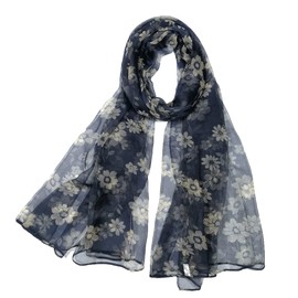 Shanlin Bufandas largas de seda de morera en caja de regalo (165 x 100 cm), Azul Marino, 65"x39.5" (165x100CM)