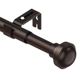 Brown Extra Long Curtain Rods for Windows 120 to 240 Inch, 1 Inch Adjustable Heavy Duty Curtain Rod Extra Long Set, Easy to Install with 5 Brackets, Suitable for Bedroom, Outdoor.