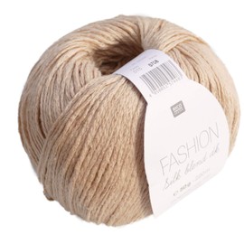 Rico Fashion Silk blend dk Colour 015 beige, elegant silk and cotton yarn for knitting and crocheting, wool with silk for knitting
