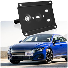 Anti-Theft License Plate Holder Compatible with Volkswagen Arteon 2019-2023, Volkswagen Jetta and GLI 2019-2023, Front Tow Hook License Plate Bracket Mounting Kit, No Drill Bumper Frame