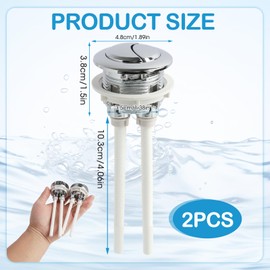 Set of 2 Universal Toilet Flush Buttons, 40 mm, Double Flush Toilet Button, Suitable for Toilets with a Lid Hole Diameter of 37-44 mm, Water Economical, Easy Installation, Modern Design