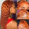 VICYAO 32 Inch Ginger Wig Human Hair 13x4 Ginger Orange