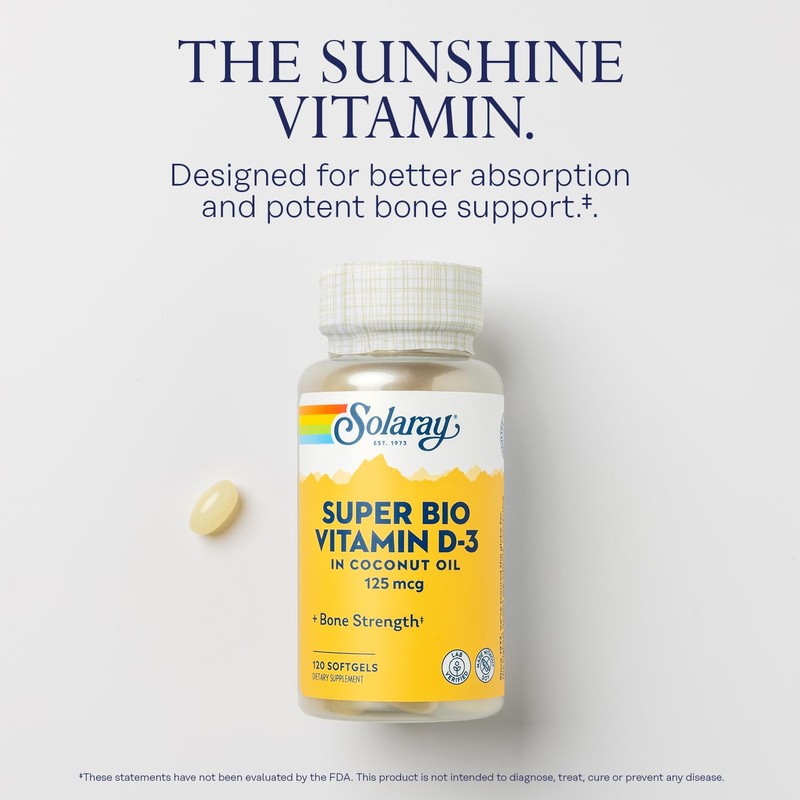 SOLARAY Super Bio Vitamin D3 in Coconut Oil - D3
