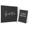 PATIKIL Guest Book, 9x7 Elegant Wedding Guestbook Black Cover Memory