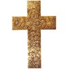 Purpledip Wooden Wall Cross 'God's Glory': Mangowood Plaque with Golden