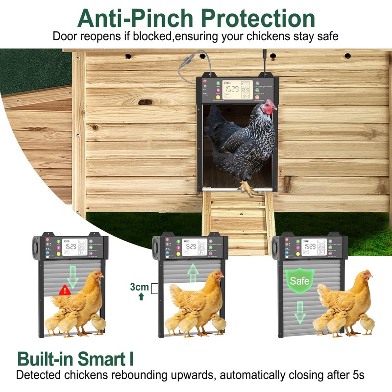 Automatic Chicken Coop Door, Smart TUYA APP Controlled, WiFi Enabled,