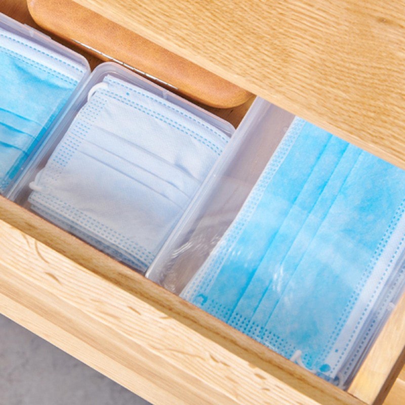 Clear Plastic Storage Box Organizer Reusable Storage Box Face Cover