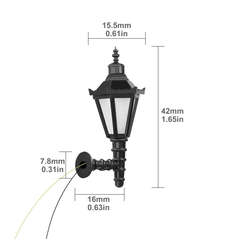Evemodel LBD01 5pcs Model Railway 1:25 Outdoor Lamp Lattern Wall