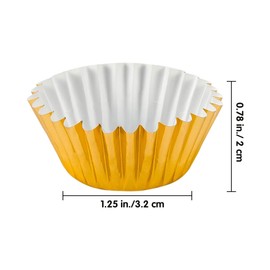 1000 moldes para cupcakes de 1.25 pulgadas, mini moldes de papel de aluminio para hornear magdalenas, vasos de papel de tulipán dorado y plateado para baby shower, fiesta de cumpleaños, decoraciones de bodas (plata, dorado)