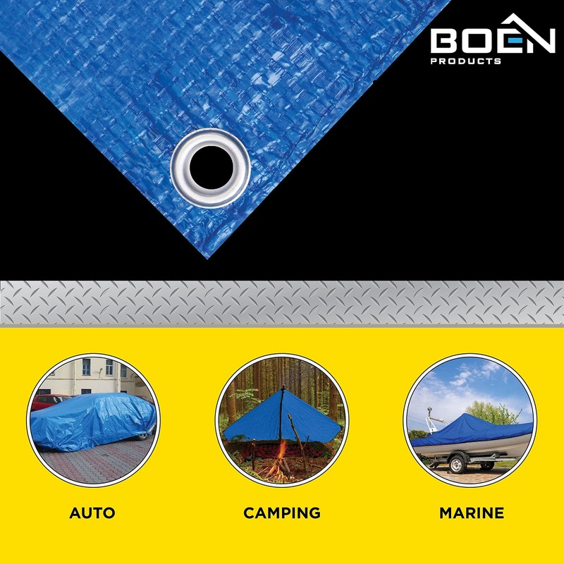 Blue Multi Purpose Tarps 30' x 50', 8 x 8