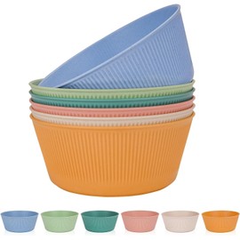6 Pieces Unbreakable Salad Bowls Set, 60 oz Large Camping Bowls Plastic Grain Bowls Set for Picnic BBQ Lightweight Children Adults Soups Dinner Dessert Serving Bowl Set