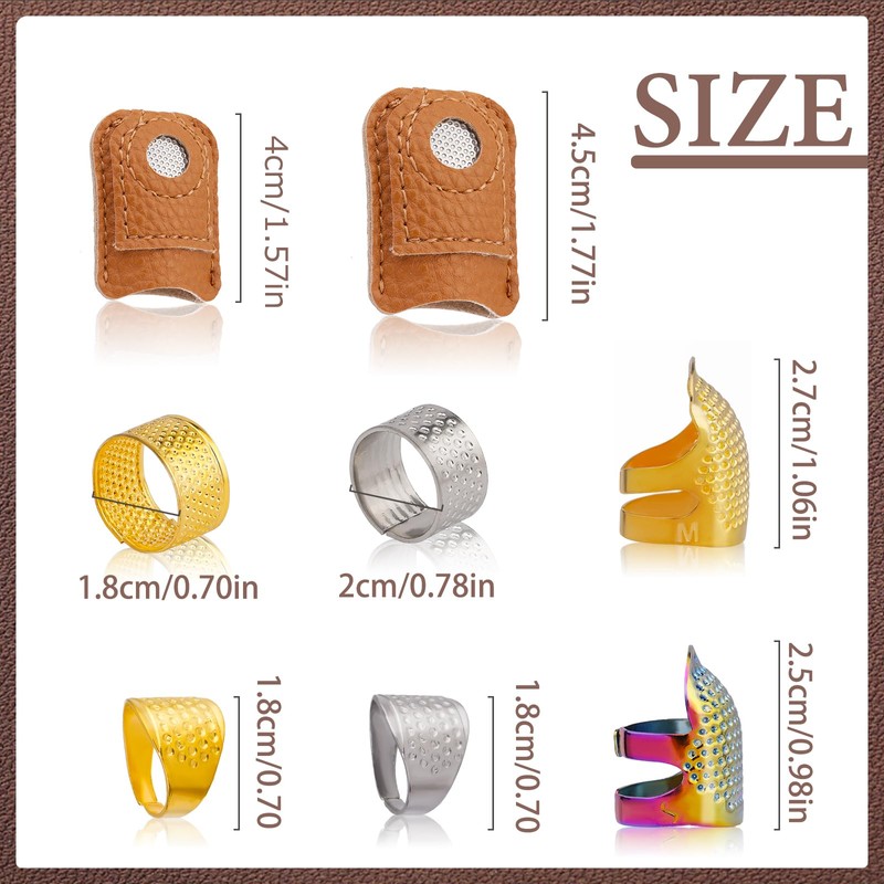 33pcs Hand-Working Sewing Thimble Set, 23 PCS Large Eye Sewing
